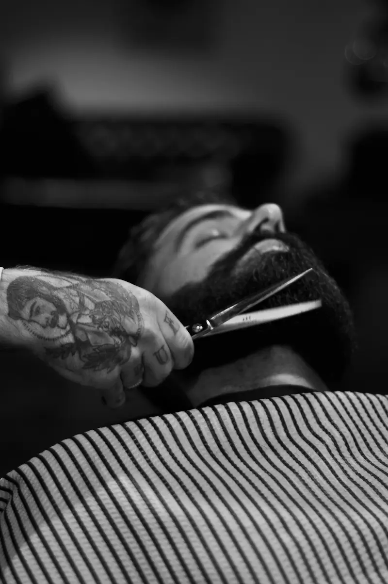 Beard trim close up